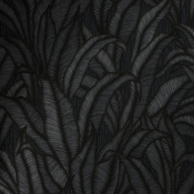 Riviera Tropical Wallpaper in Charcoal