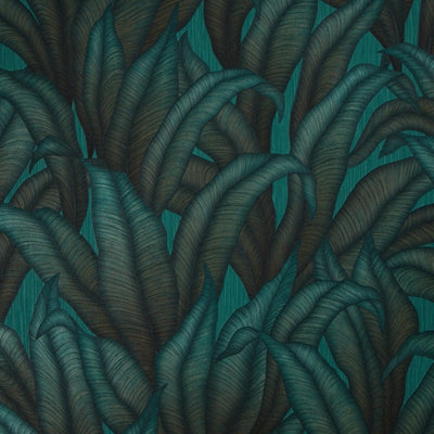 Riviera Tropical Wallpaper in Teal