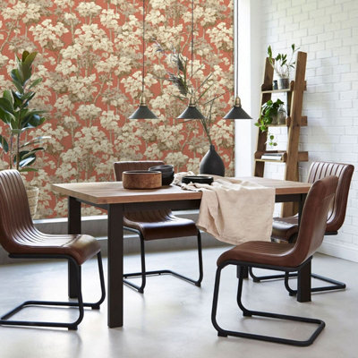 Rivington Tree Wallpaper Burnt Orange Belgravia 2502