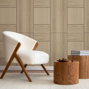 Rivington Wood Panel Wallpaper Pale Oak Belgravia 2511