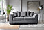 Rivoli  3 Seater Modern Contemporary Jumbo Cord Grey Sofa
