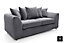 Rivoli  3 Seater Modern Contemporary Jumbo Cord Grey Sofa