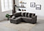 Rivoli L Shape Corner Sofa in Grey Jumbo Cord