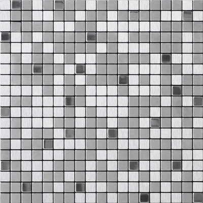 RIYADH SILVER - Peel and Stick Mosaic Tile Sample
