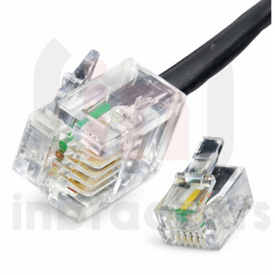RJ11 to RJ11 ADSL Broadband Router Cable Black 1m