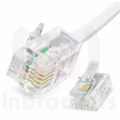 RJ11 to RJ11 ADSL Broadband Router Cable White 15m