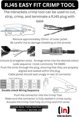 RJ45 Crimp Tool Crimper Pass Through Easy for Cat5e Cat6 Ethernet Connectors - 9