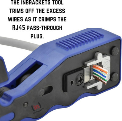 RJ45 Crimping Tool Ratchet Crimper Pass Through Easy Cat5e Cat6 + RJ45 Cable Tester with Cat6 connectors - 5