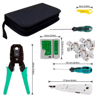 RJ45 Ethernet Network Cat7/6/5 Cable Tester Crimper Stripper Cutter ...