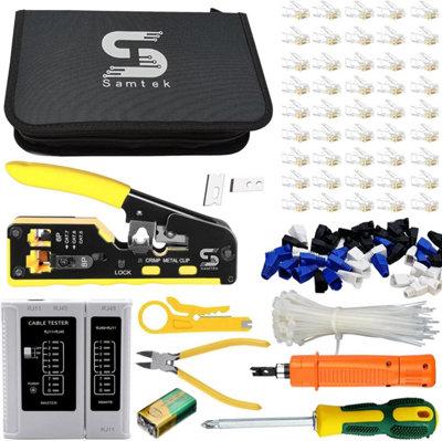 RJ45 Pass Through Crimping Tool Kit All-in-One Ethernet Network Crimper ...