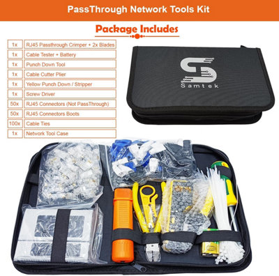 RJ45 Pass Through Crimping Tool Kit All-in-One Ethernet Network Crimper ...