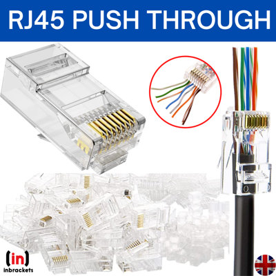 RJ45 Pass Through EZ Connectors Crimp End Push Through RJ45 Crimp Plugs CAT5 Pack 1 Connector