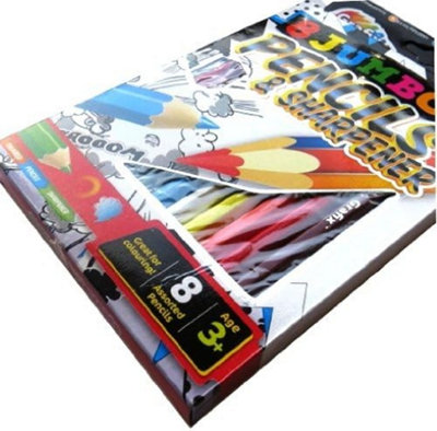 RMS 8 Jumbo Pencils with Sharpener, Large Graphite Pencils for Kids ...
