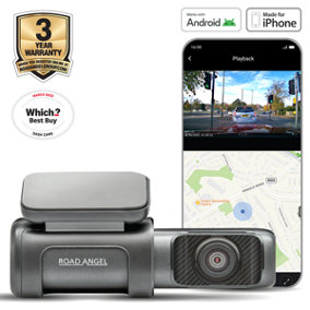 Road Angel Halo Ultra, Dash Cam, Which Best Buy Dash Cam, 4K UHD Camera, 64 GB Storage with Super Night View, GPS, Parking Mode