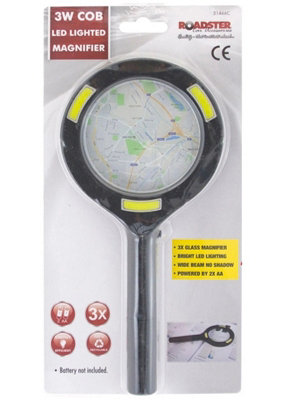 Roadster COB LED Lighted Magnifier Reading Dark Shadow Map Batteries ...