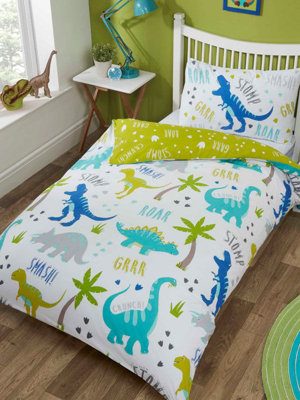 Roarsome Dinosaur 4 in 1 Junior Bedding Bundle Duvet Pillow and Covers