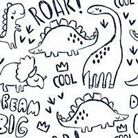 Roarsome Wallpaper In Navy And White