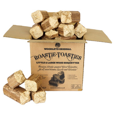 Roastie-Toasties 100% Natural Wood Stove BBQ Chimenea Burner Fuel Log Briquettes 30L