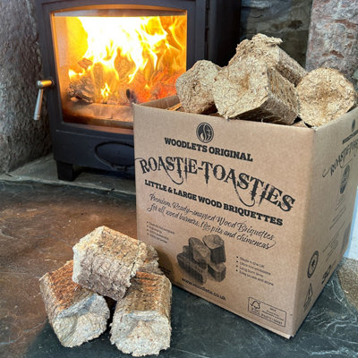 Roastie-Toasties 100% Natural Wood Stove BBQ Chimenea Burner Fuel Log Briquettes 30L - 3
