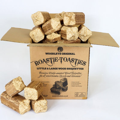Roastie-Toasties 100% Natural Wood Stove BBQ Chimenea Burner Fuel Log Briquettes 30L - 4