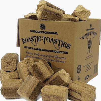 Roastie-Toasties 100% Natural Wood Stove BBQ Chimenea Burner Fuel Log Briquettes 30L - 6