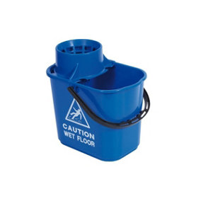 Robert Scott Blue Plastic Mop Bucket with Wringer 15 Litre