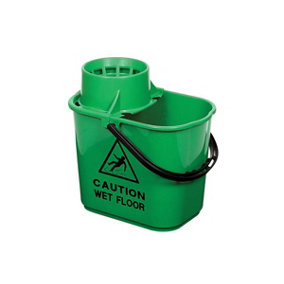 Robert Scott Green Plastic Mop Bucket with Wringer 15 Litre