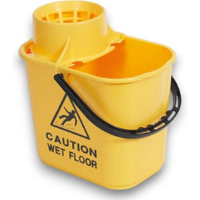 Robert Scott Professional 15 Litre Mop Bucket - Made from Recycled Plastic (Yellow)