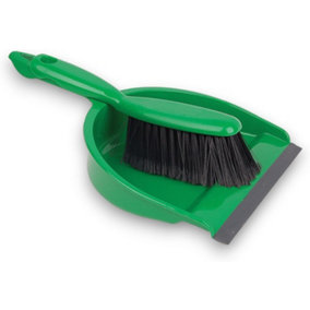 Robert Scott Professional Dustpan and Brush Set Soft Bristle Colour Coded (Green)