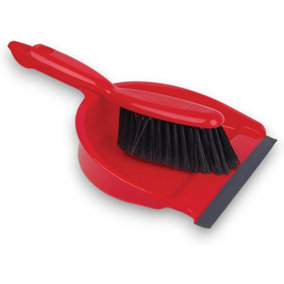 Robert Scott Professional Dustpan and Brush Set Soft Bristle Colour Coded (Red)