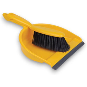 Robert Scott Professional Dustpan and Brush Set Soft Bristle Colour Coded (Yellow)