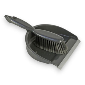 Robert Scott Professional Recycled Dustpan and Brush Set Soft Bristle (Grey)