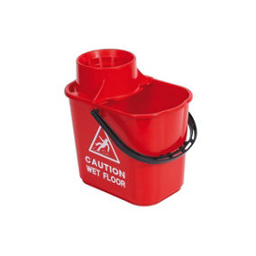 Robert Scott Red Plastic Mop Bucket with Wringer 15 Litre
