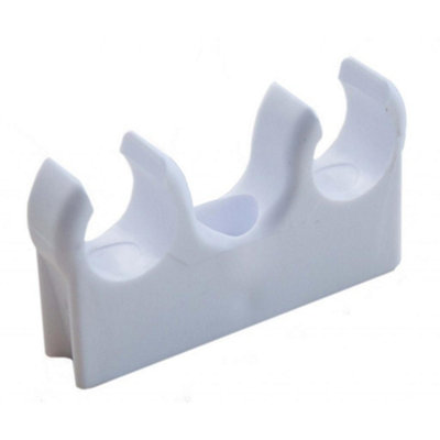 Robimatic Double Pipe Clips White (One Size)