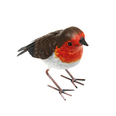 Robin Christmas Garden Ornament Hand Painted Metal Bird XMAS Tree Statue Decor Gift