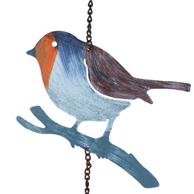 Robin Wind Chime Bird Bell Hanging Garden Yard Ornament Decoration Metal