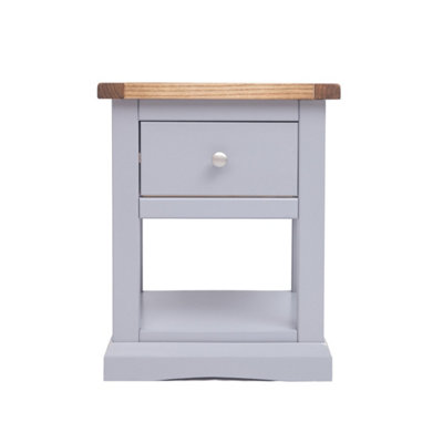 Rocca 1 Drawer Bedside Table Chrome Knob