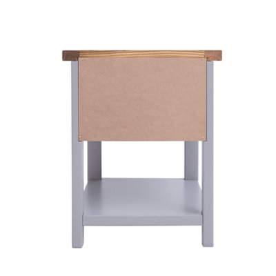 Rocca 1 Drawer Bedside Table Chrome Knob