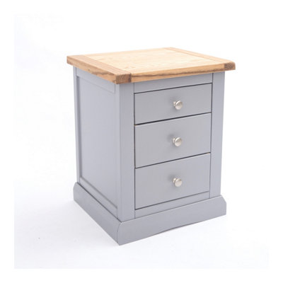 Rocca 3 Drawer Bedside Table Chrome Knob