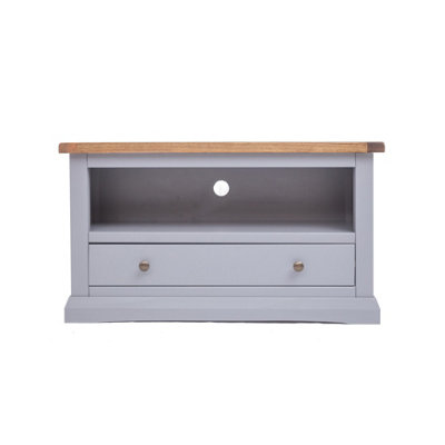 Rocca Grey 1 Drawer TV Cabinet Brass Knob