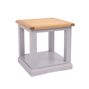 Rocca Grey Side Table with Shelf