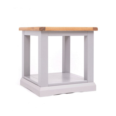 Rocca Grey Side Table with Shelf
