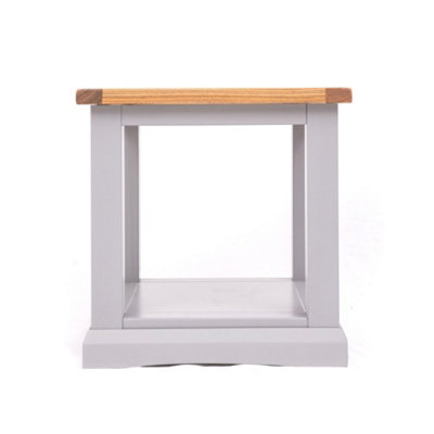 Rocca Grey Side Table with Shelf