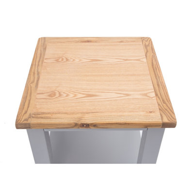 Rocca Grey Side Table with Shelf
