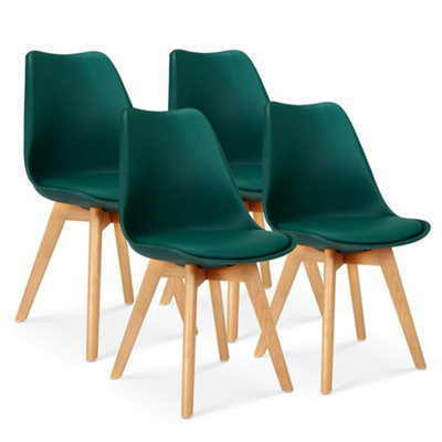 Rocco Tulip Dining Chair - Dark Green - Set of 4