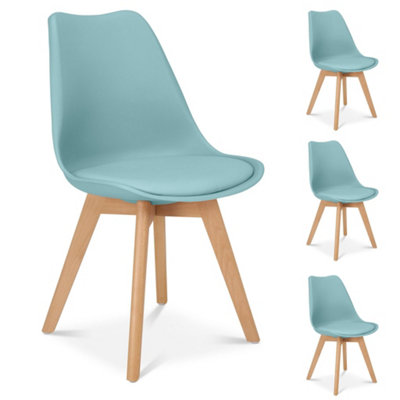 Rocco Tulip Dining Chair - Duck Egg Blue - Set of 2