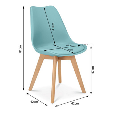Rocco Tulip Dining Chair - Duck Egg Blue - Set of 2