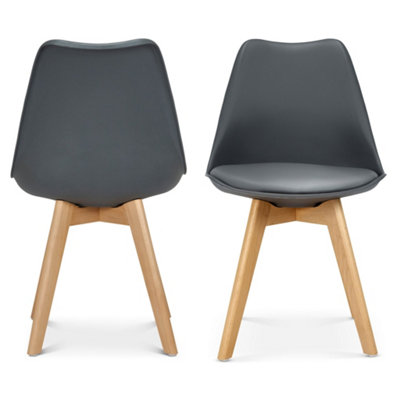 Rocco Tulip Dining Chair - Grey - Set of 2