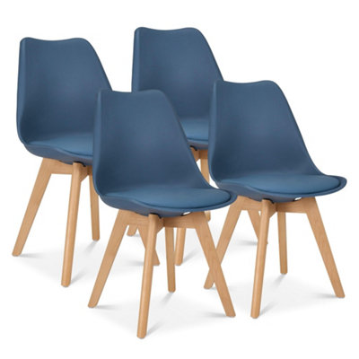 Rocco Tulip Dining Chair - Navy - Set of 4