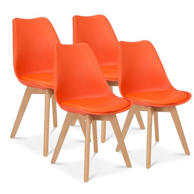 Rocco Tulip Dining Chair - Orange - Set of 4
